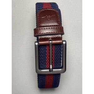 Boston Scott Golf Apparel Stretch Woven Belt Casual Golf Blue Red Stripe 42-44‎